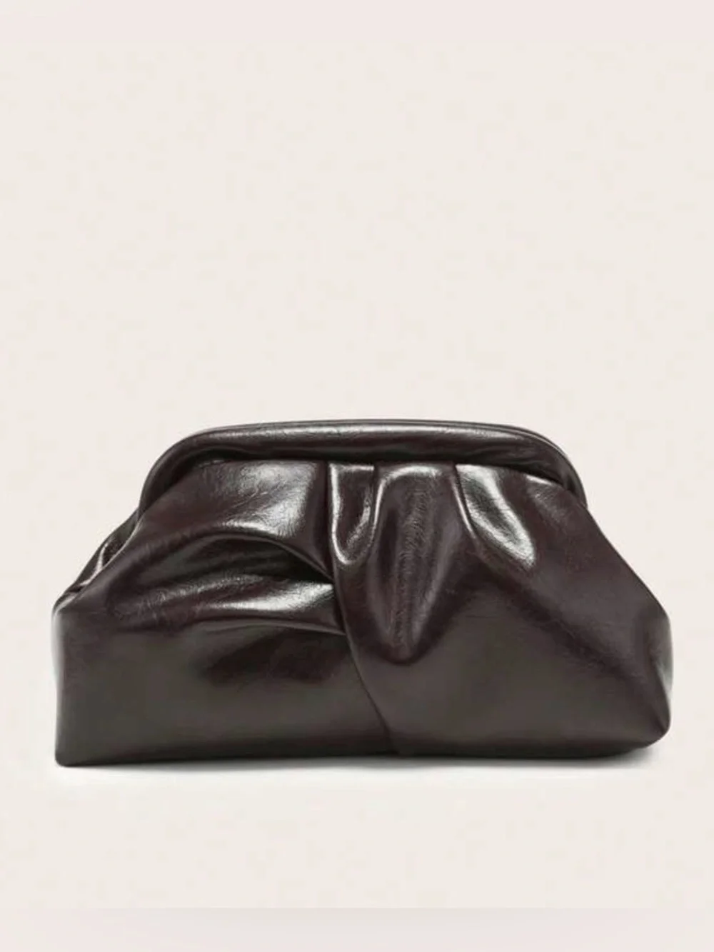 Coffee Brown  Woven Clutch Bag -